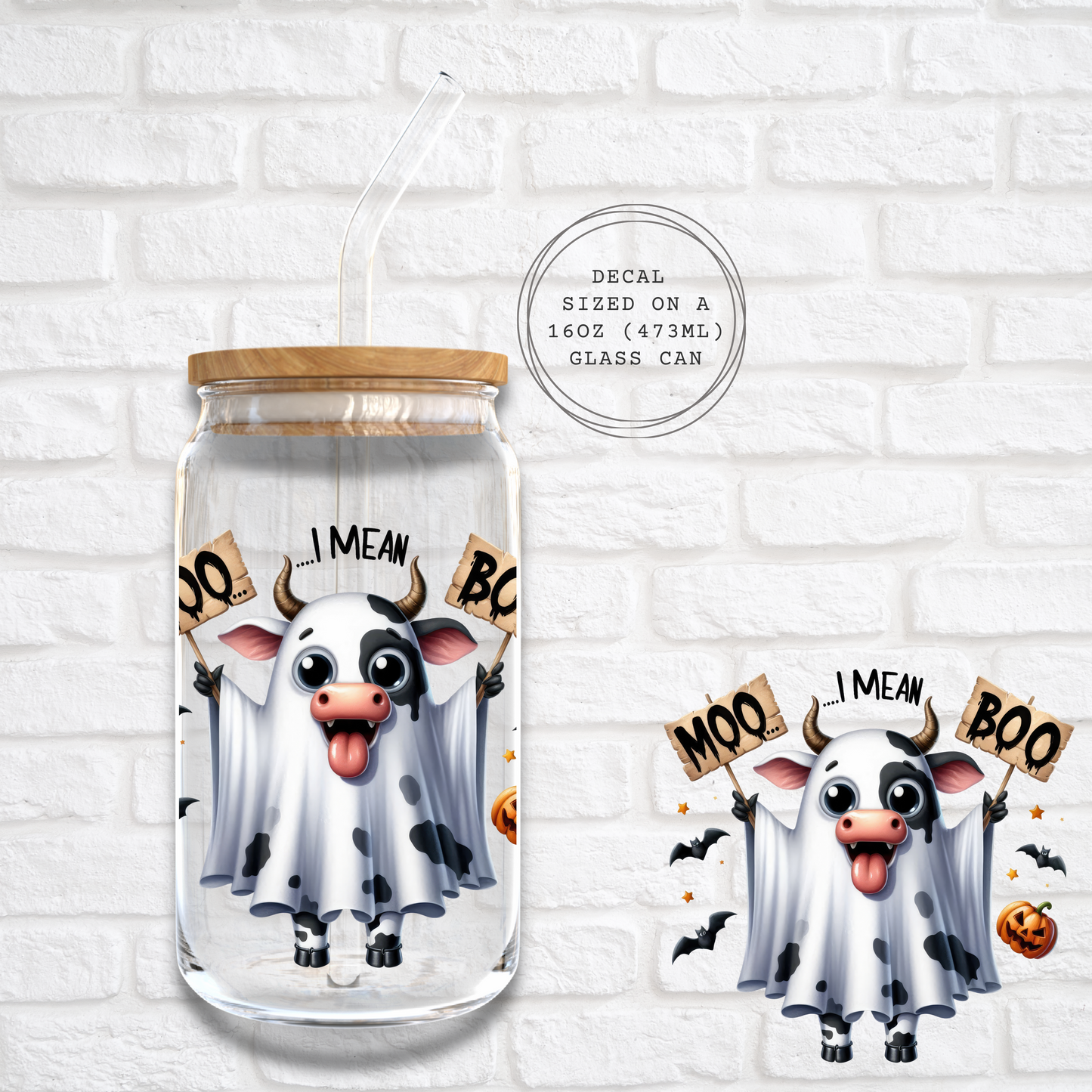 MOO I MEAN BOO -  UV DTF DECAL