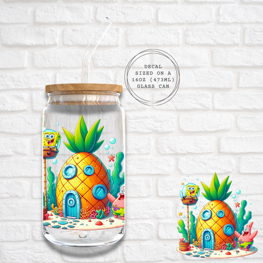SPONGE BOB PINAPPLE -  UV DTF DECAL