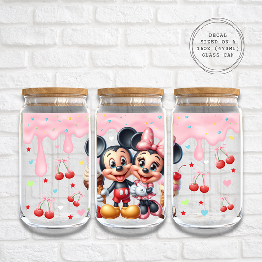 MICKEY & MINNIE ICE CREAM DRIP - 16oz UV DTF WRAP