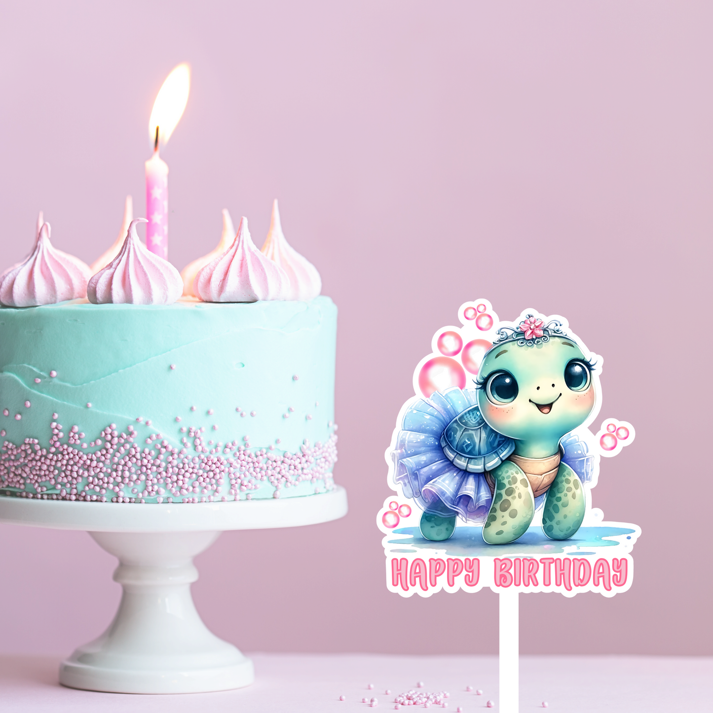PRINCESS TURTLE CAKE TOPPER