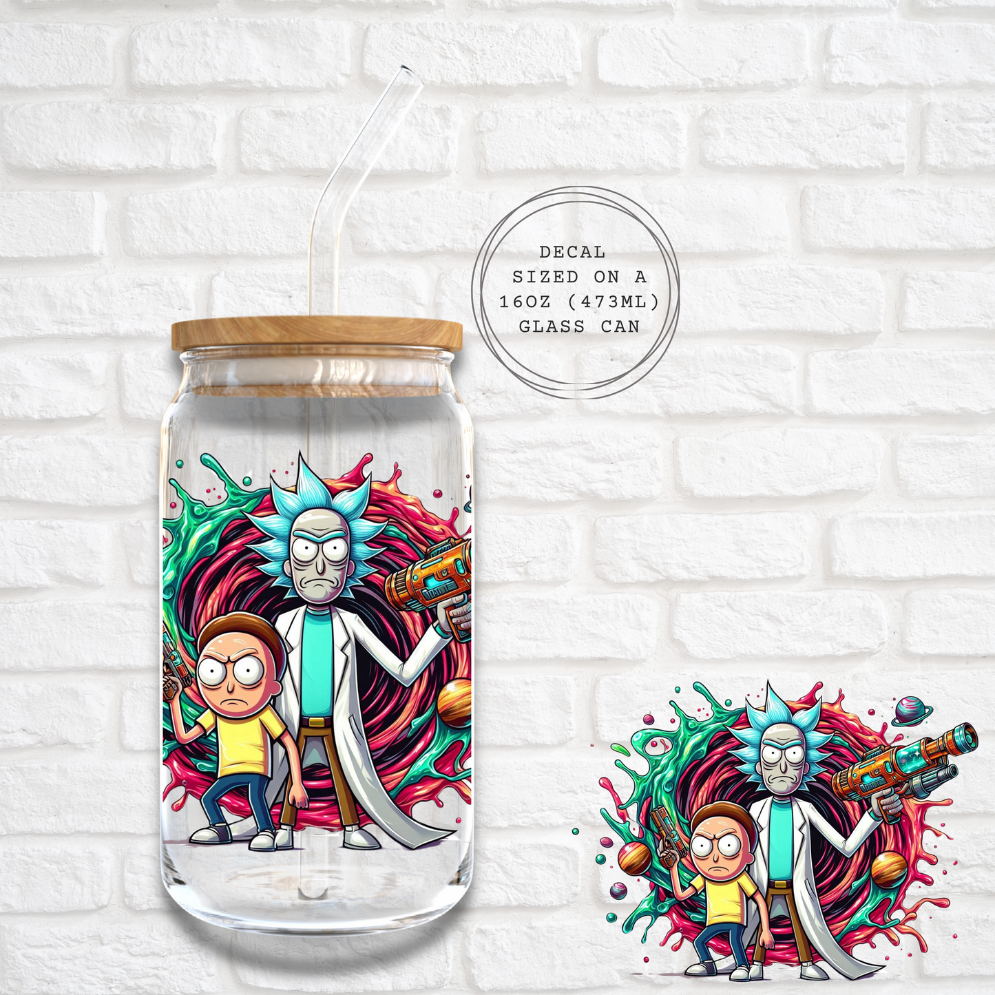 RICK AND MORTY SPACE WATCH - UV DTF DECAL