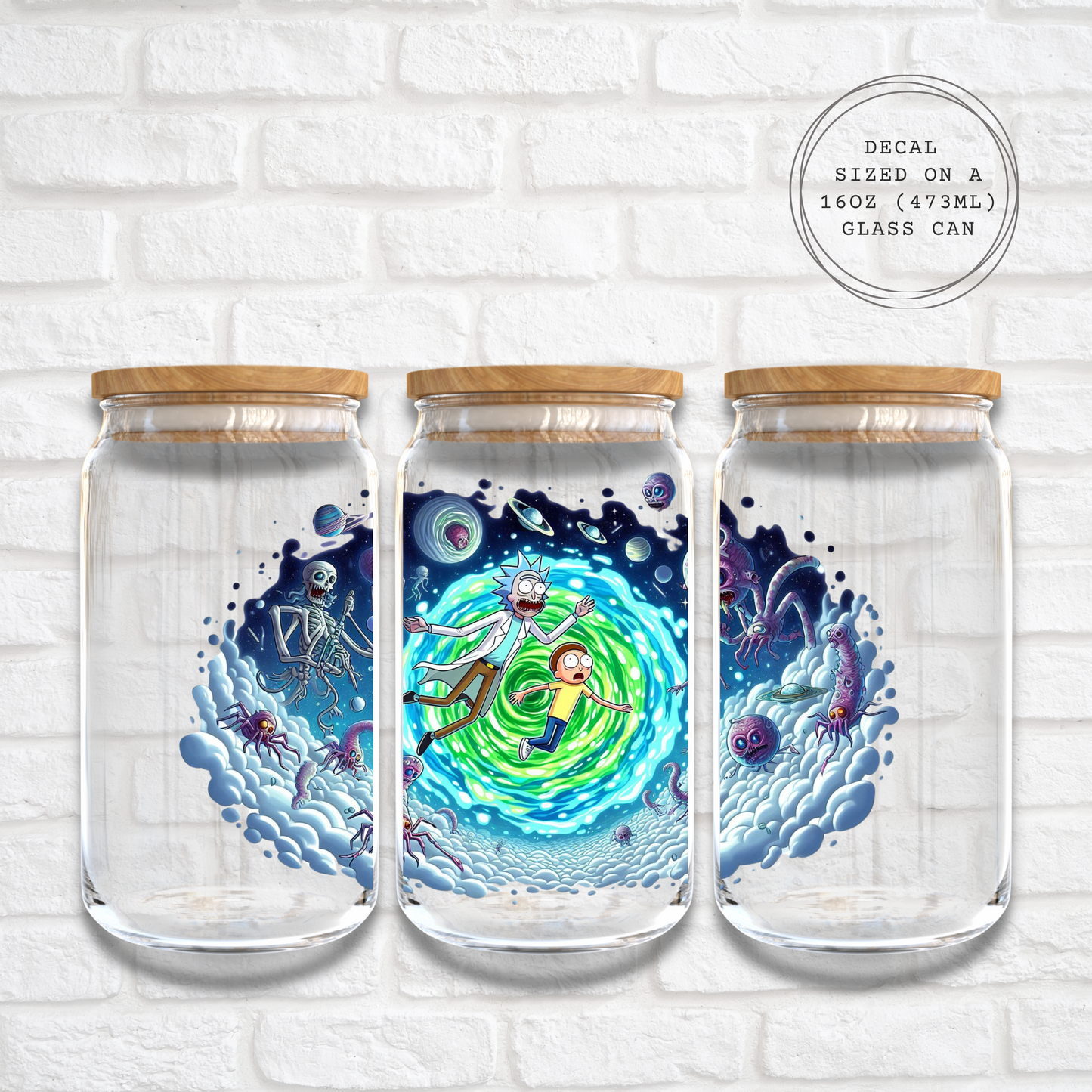 RICK AND MORTY SPACE WARP - LARGE UV DTF DECAL