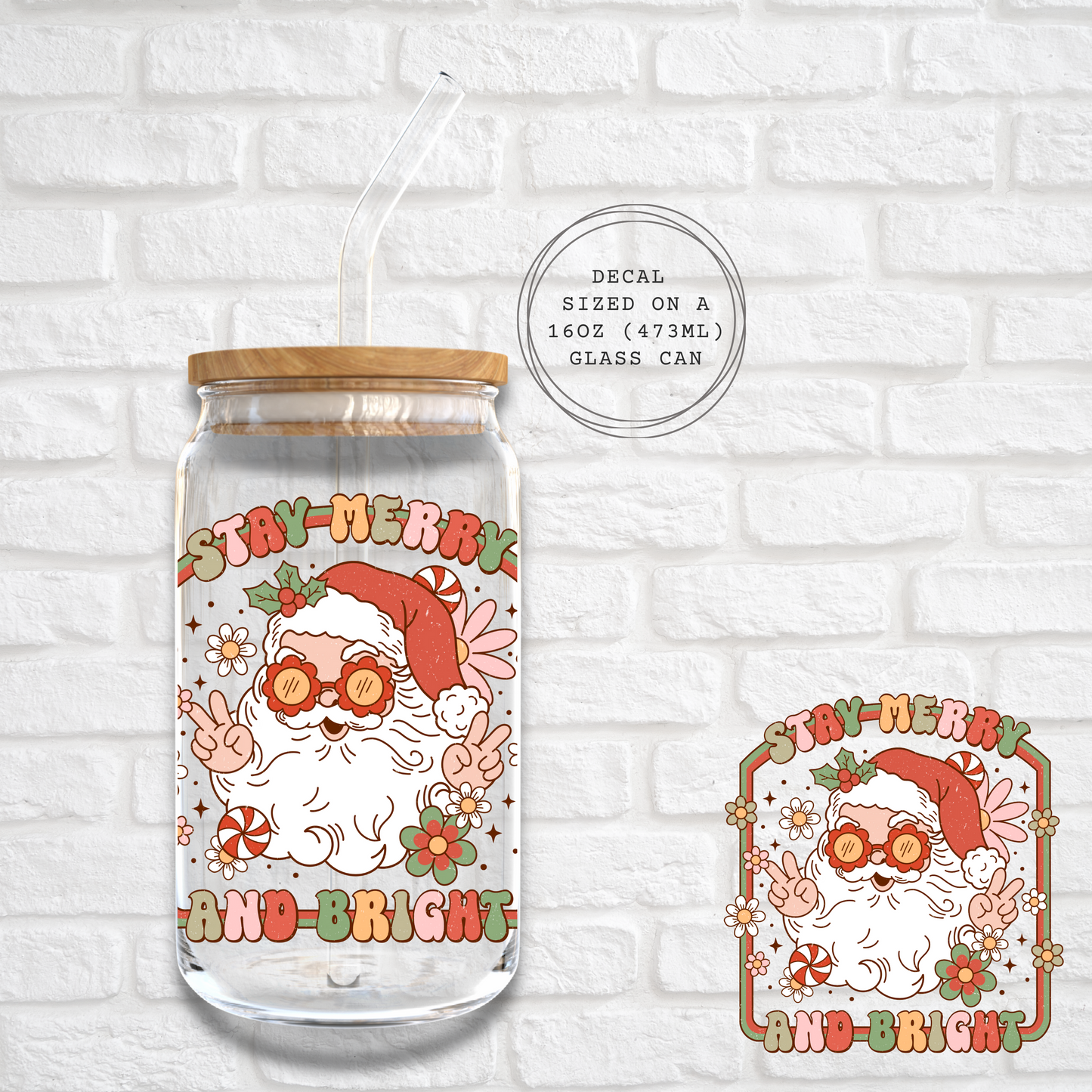 STAY MERRY AND BRIGHT -  UV DTF DECAL