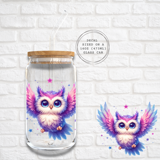 CUTE PURPLE OWL -  UV DTF DECAL