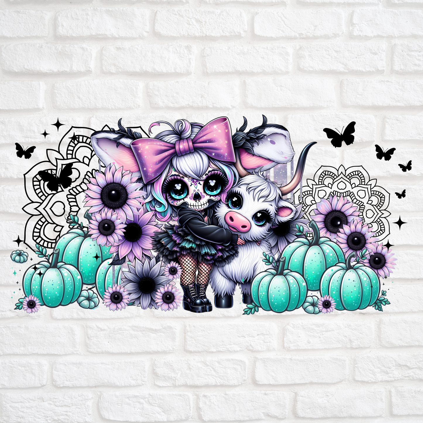 DAY OF THE DEAD PUMPKIN FIELDS  -  UV DTF WRAP