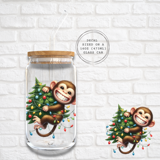 MONKEY CHRISTMAS -  UV DTF DECAL