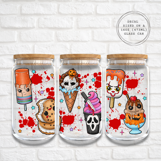 ICE CREAM SPOOKY CHARACTERS - 16oz UV DTF WRAP