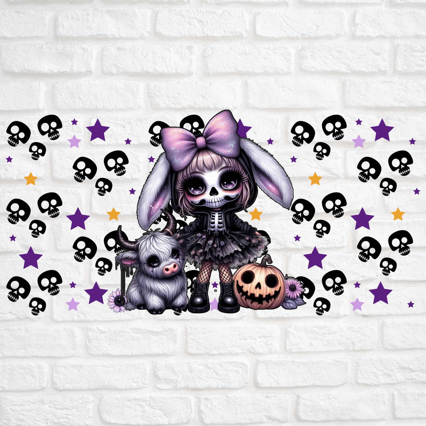 DAY OF THE DEAD SKULL FIELDS  -  UV DTF WRAP
