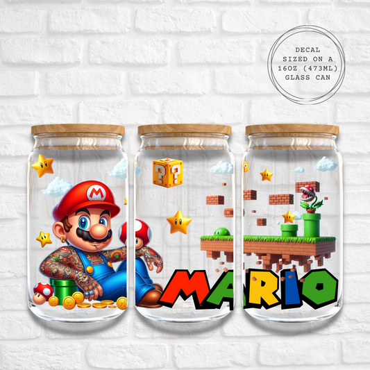 TATTOOED MARIO - 16oz UV DTF WRAP