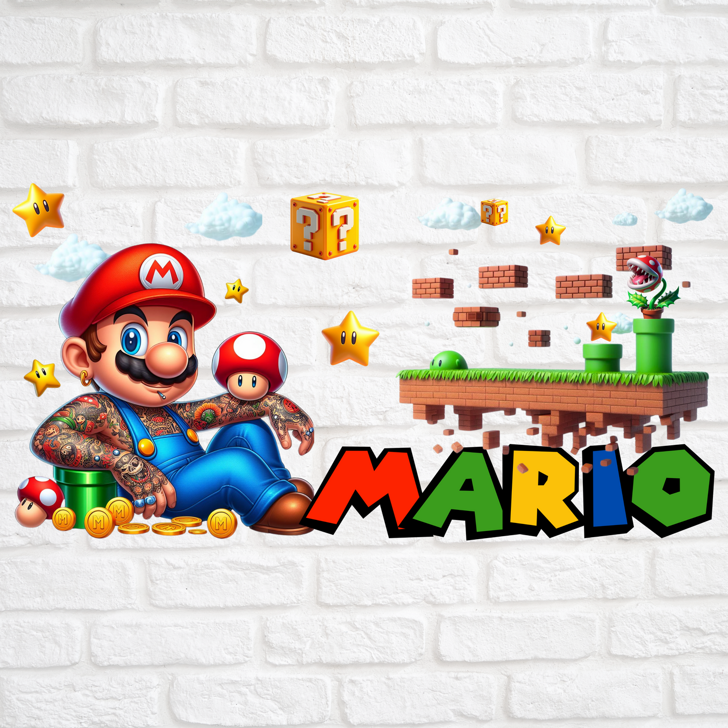 TATTOOED MARIO - 16oz UV DTF WRAP