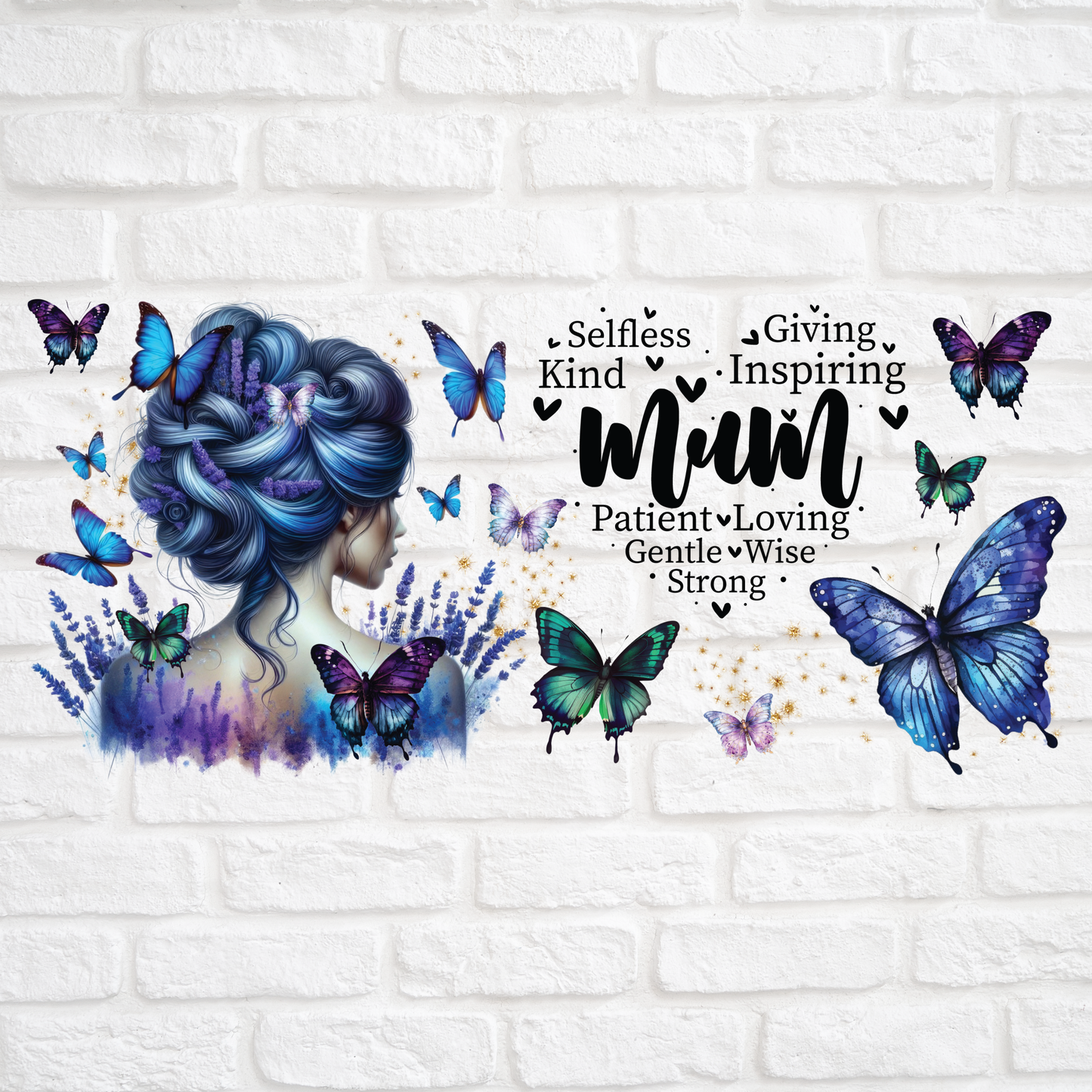 MUM BUTTERFLIES  - 16oz UV DTF WRAP