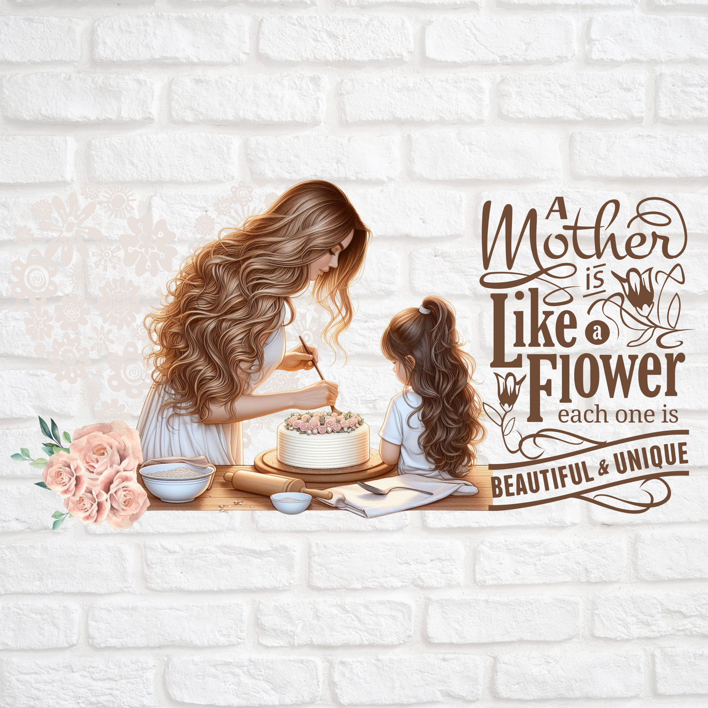 A MOTHER IS LIKE A FLOWER  - 16oz UV DTF WRAP