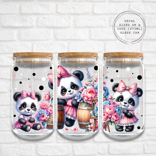 SPRING TIME PANDA - 16oz UV DTF WRAP