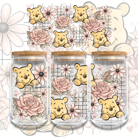 FLORAL POOH - 16oz UV DTF WRAP