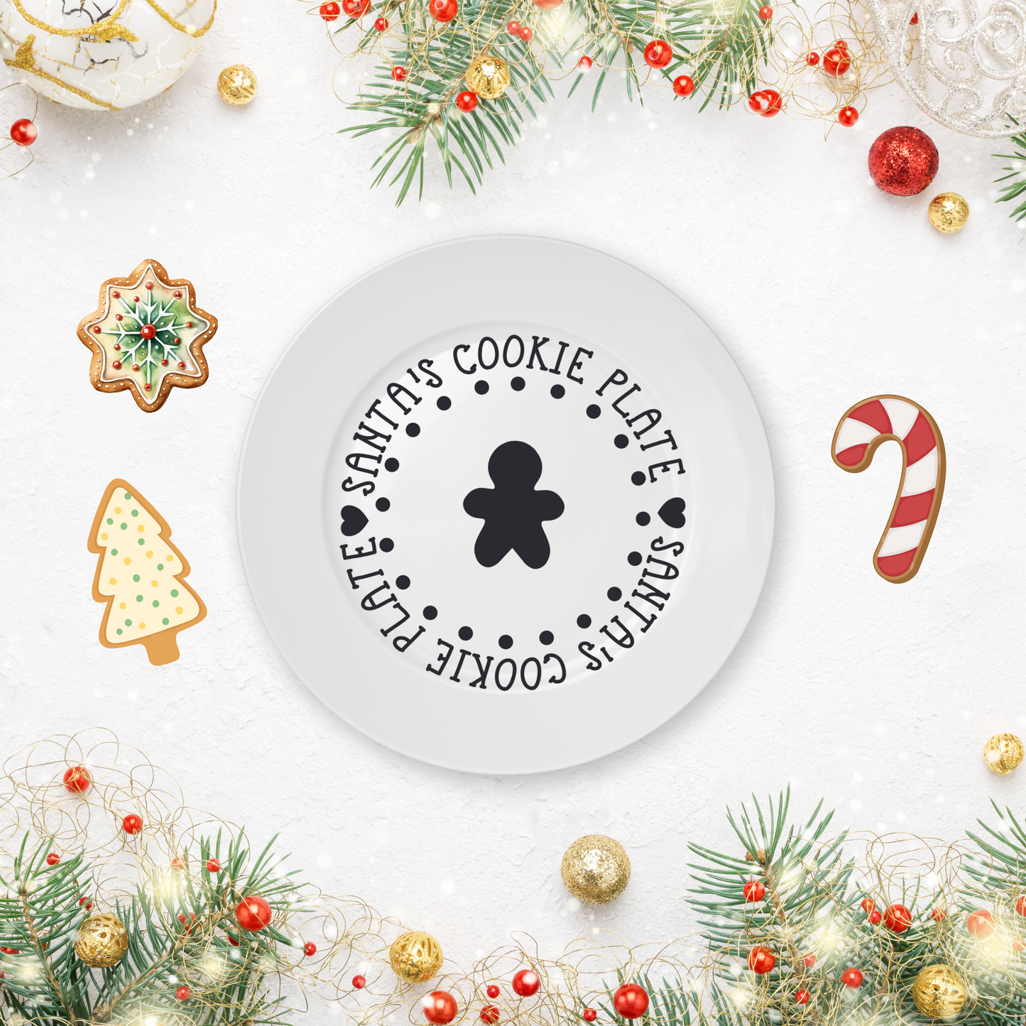 SANTAS COOKIE PLATE TRANSFER