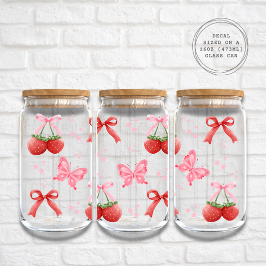 STRAWBERRY COQUETTE - 16oz UV DTF WRAP