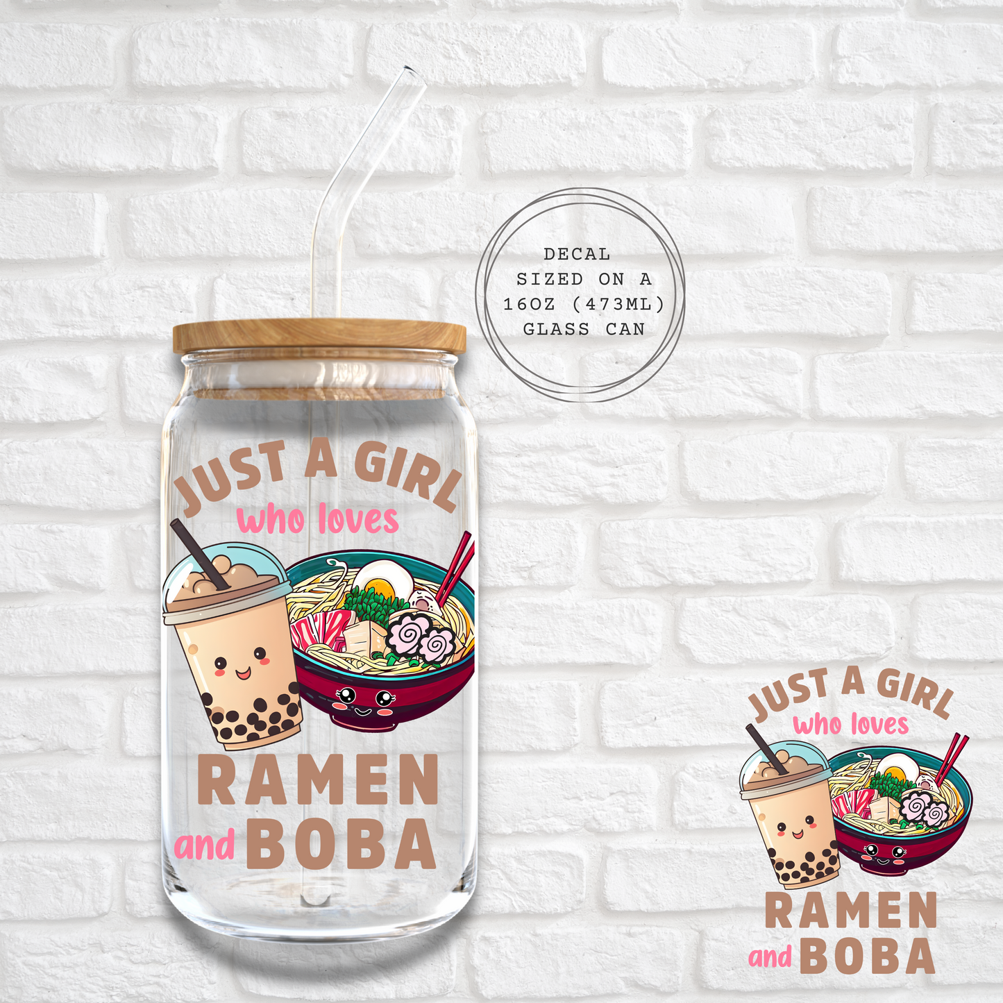 RAMEN AND BOBA -  UV DTF DECAL