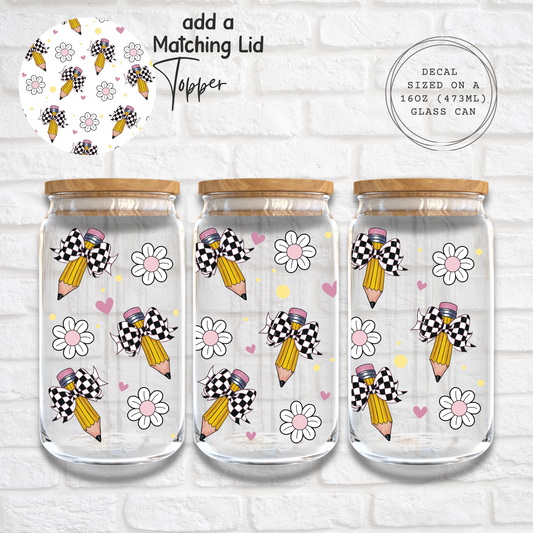 CHECKERED PENCILS - 16oz UV DTF WRAP