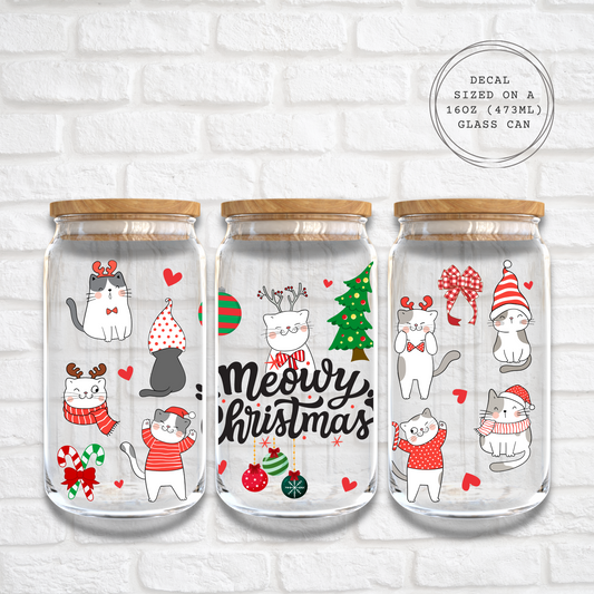 MEOWY CHRISTMAS - 16oz UV DTF WRAP