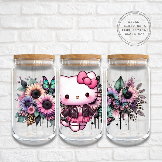 SUNFLOWER HELLO KITTY - 16oz UV DTF WRAP