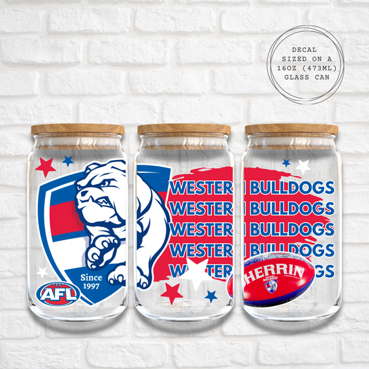 AFL WESTERN BULLDOGS 2 - 16oz UV DTF WRAP