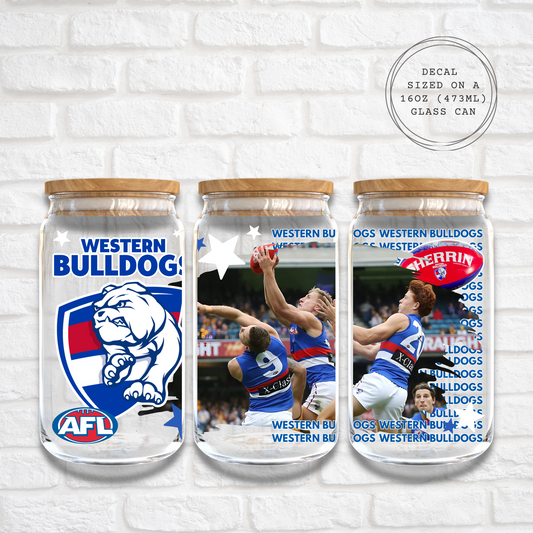 AFL WESTERN BULLDOGS 1 - 16oz UV DTF WRAP