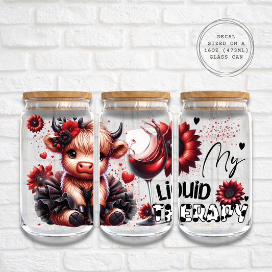 MY LIQUID THERAPY HIGHLAND COW - 16oz UV DTF WRAP