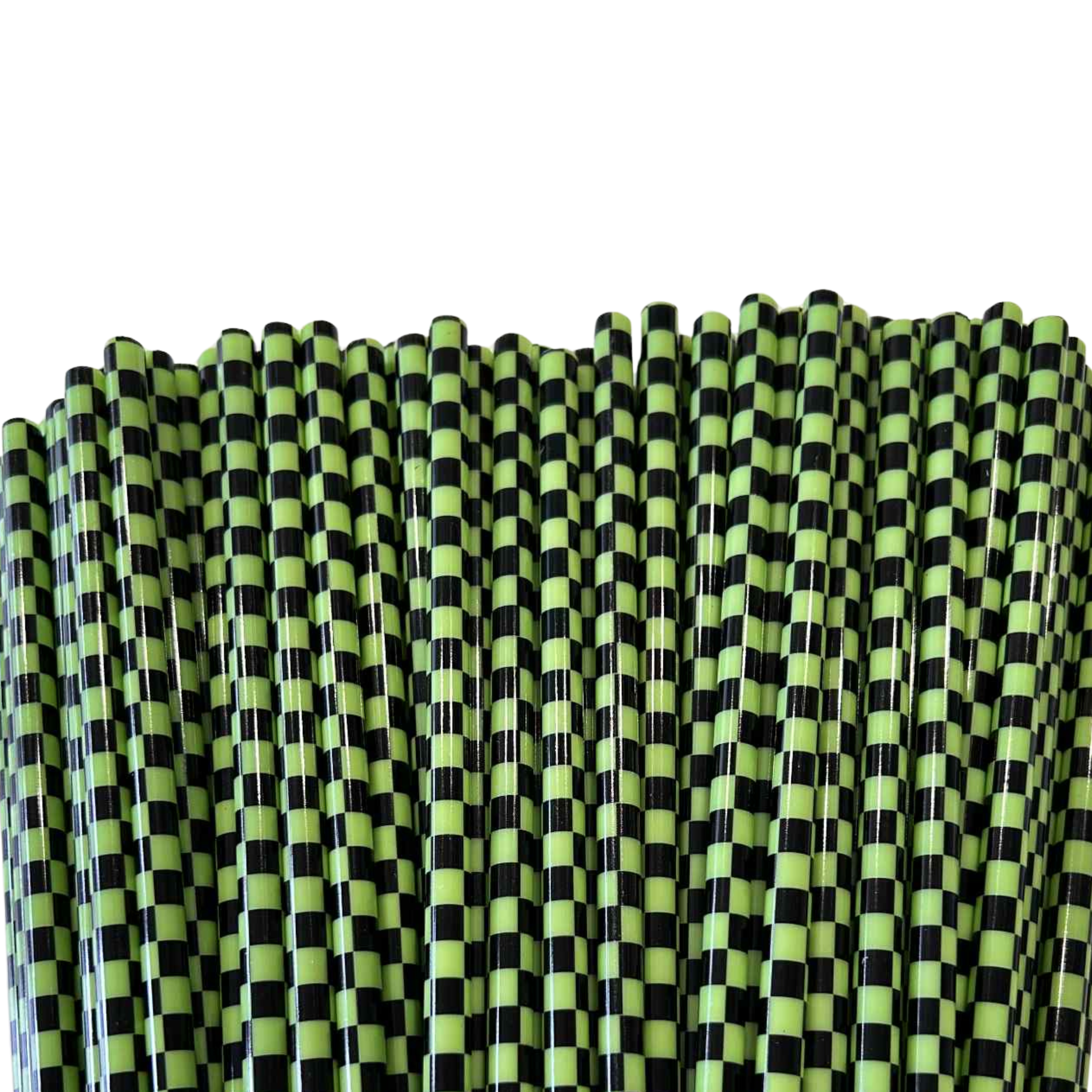 GREEN AND BLACK CHECK PRINT PLASTIC STRAW – S Press 77