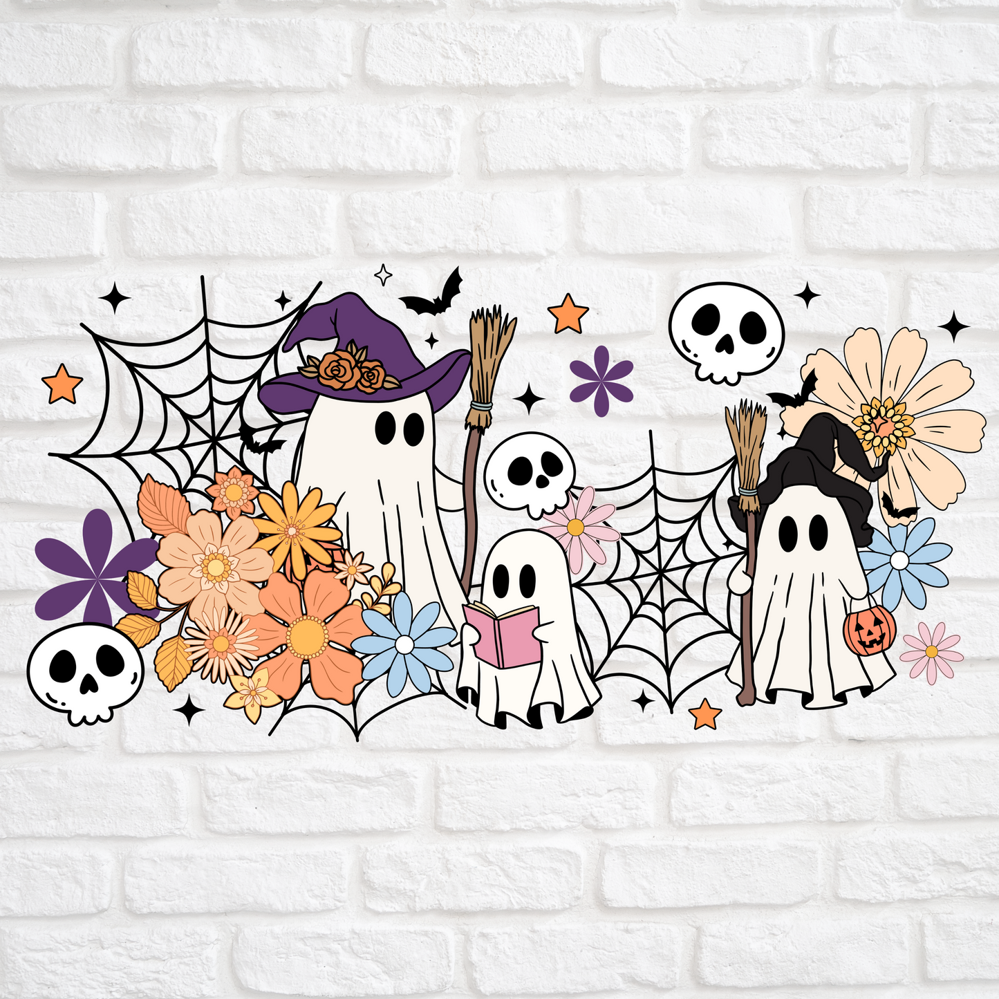 RETRO GHOSTS  -  UV DTF WRAP