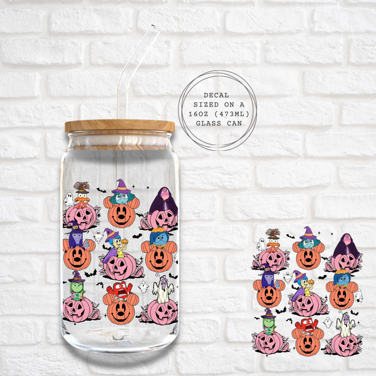 INSIDE OUT - MICKEY PUMPKIN HEADS -  UV DTF DECAL
