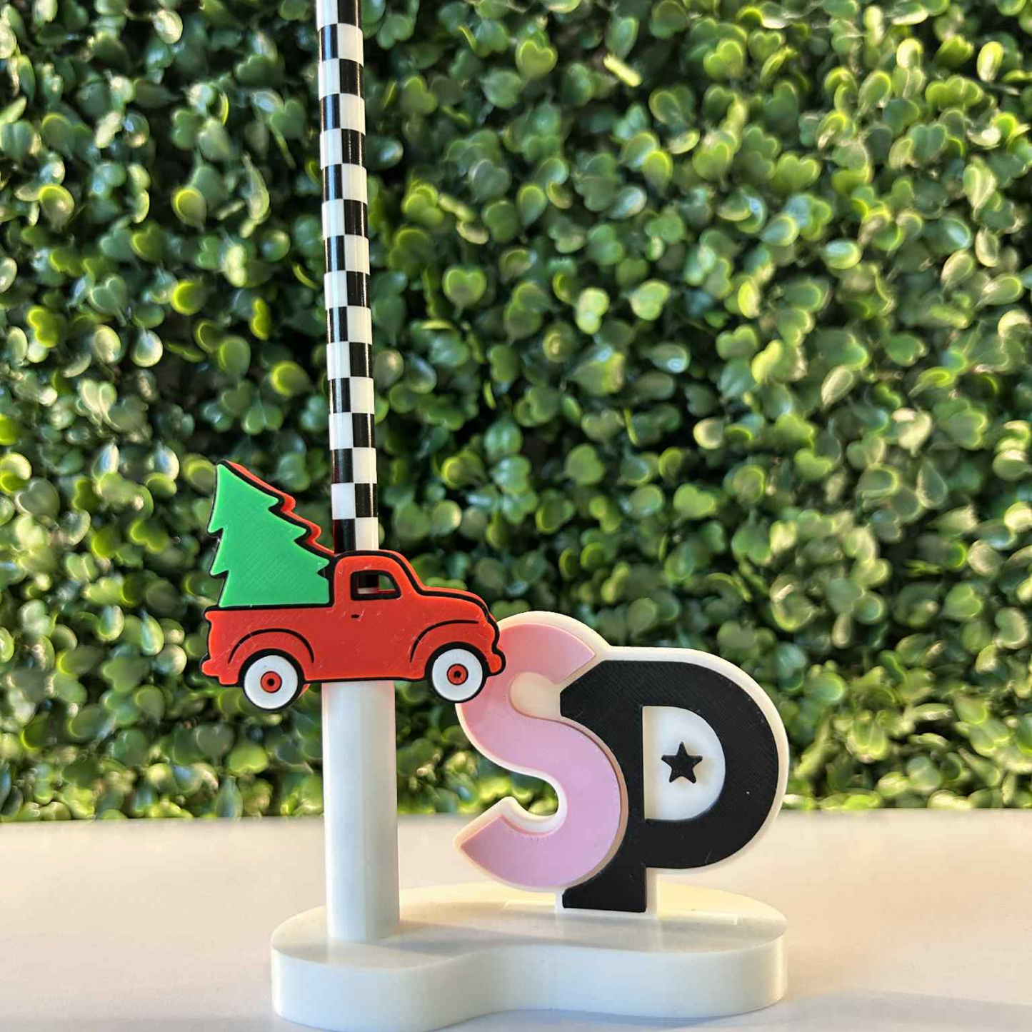 CHRISTMAS TRUCK STRAW TOPPER