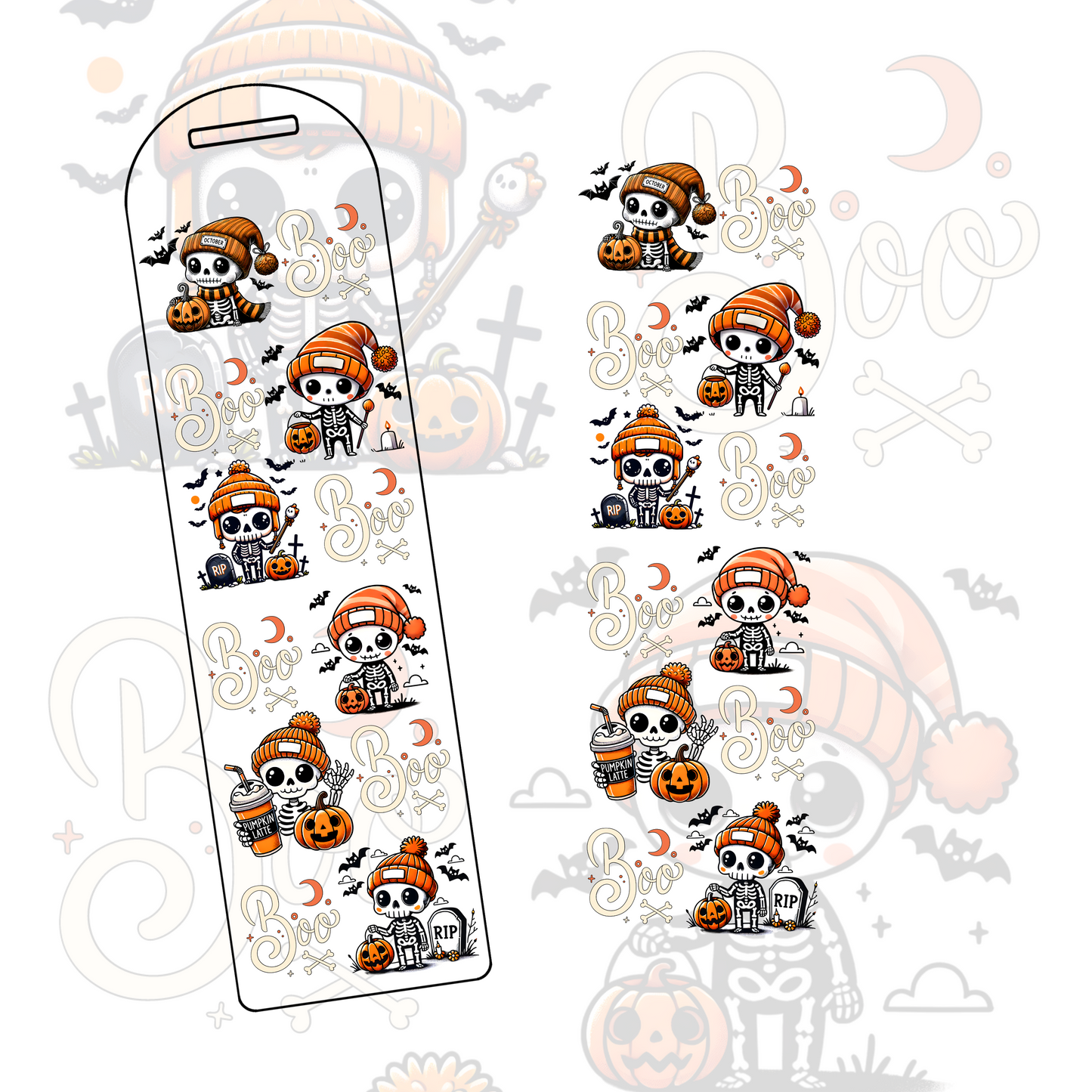SKELLY BOO BOOKMARK UVDTF DECAL
