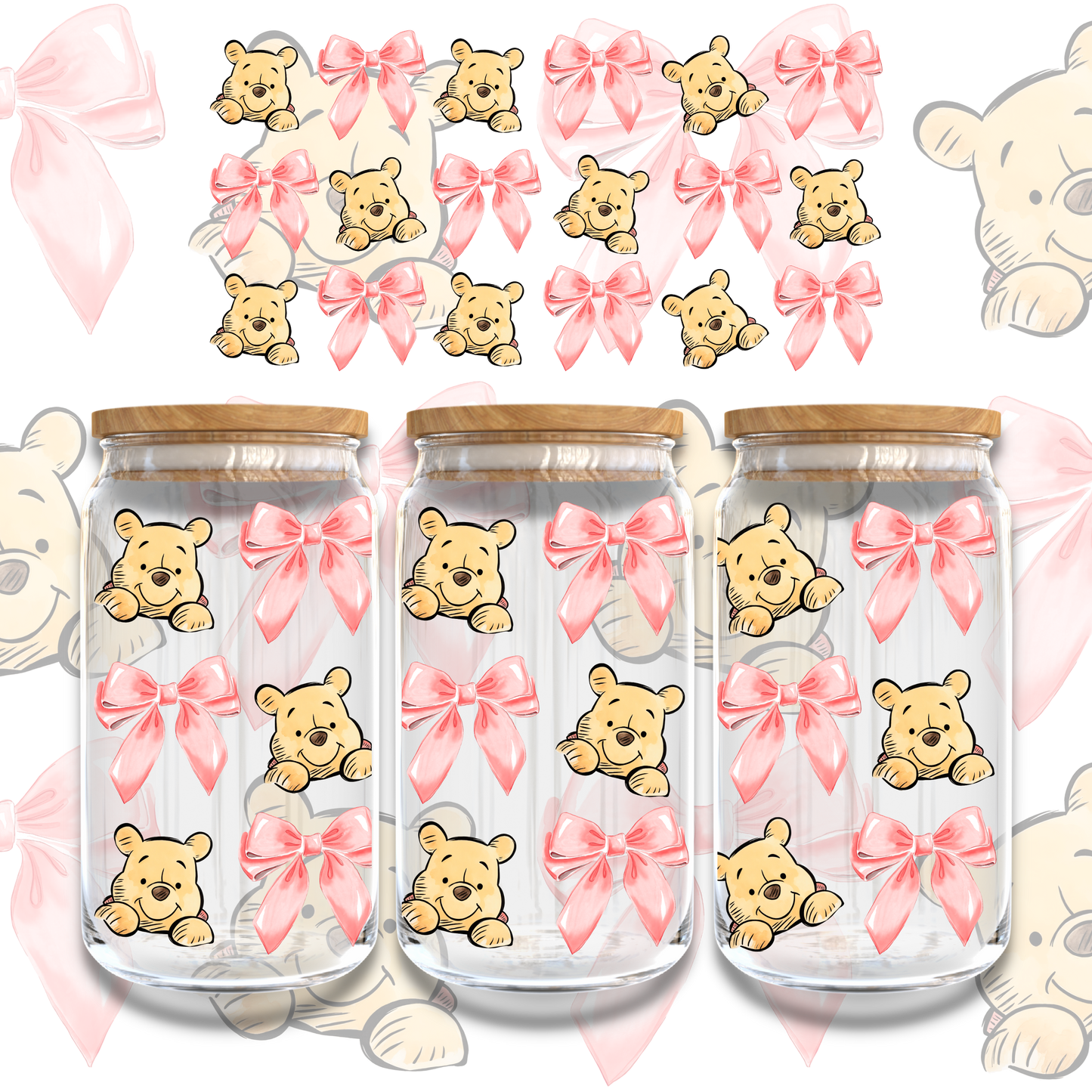 POOH BOWS - 16oz UVDTF WRAP