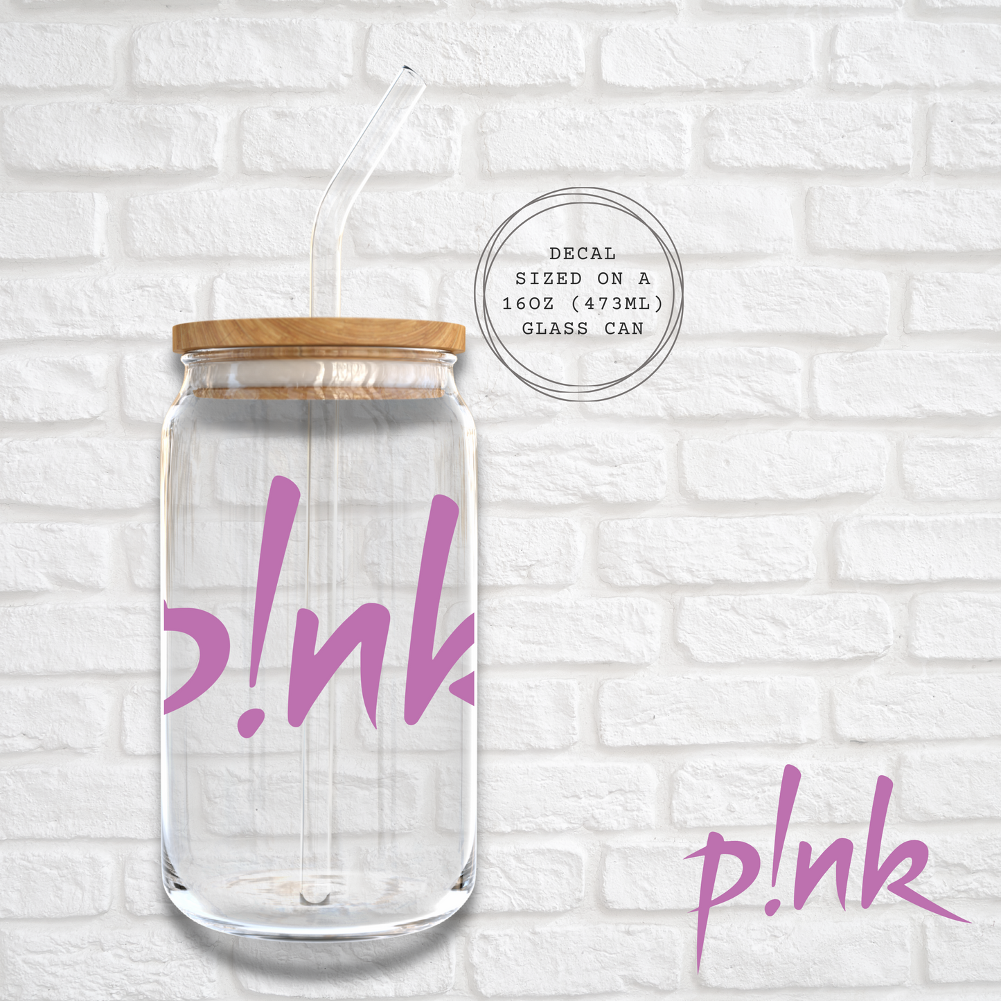 PINK LOGO -  UV DTF DECAL