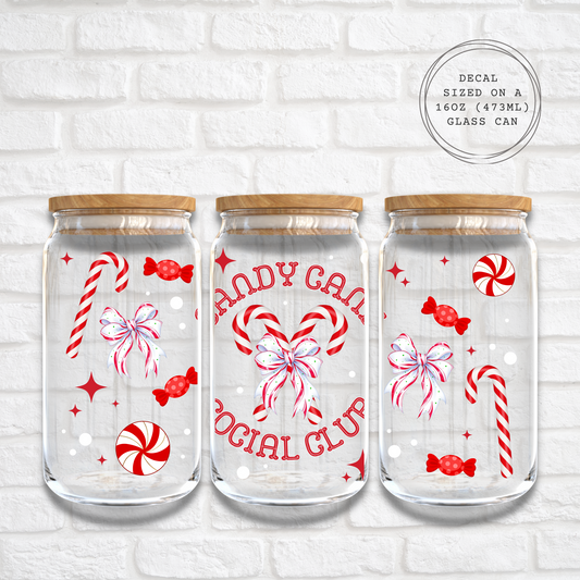 CANDY CANE SOCIAL CLUB - 16oz UV DTF WRAP