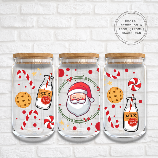 MILK AND COOKIES FOR SANTA - 16oz UV DTF WRAP
