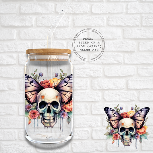 BUTTERFLY SKULL  -  UV DTF DECAL