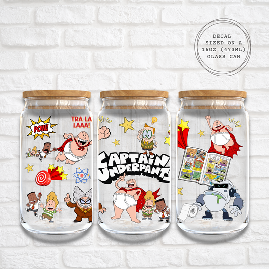 CAPTAIN UNDERPANTS - 16oz UV DTF WRAP