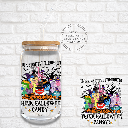 THINK POSITIVE THOUGHTS - INSIDE OUT -  UV DTF DECAL