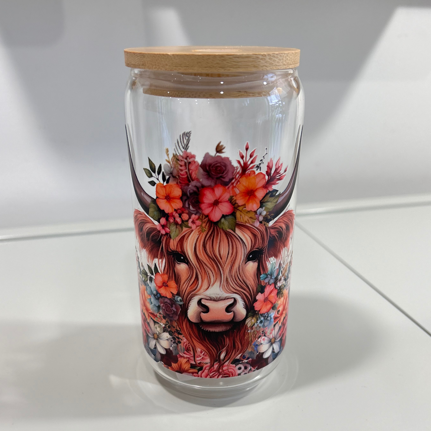 Highland Cow 160z GLASS CAN