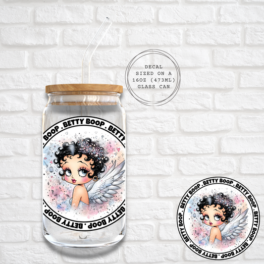 BETTY BOOP ANGEL WINGS -  UV DTF DECAL