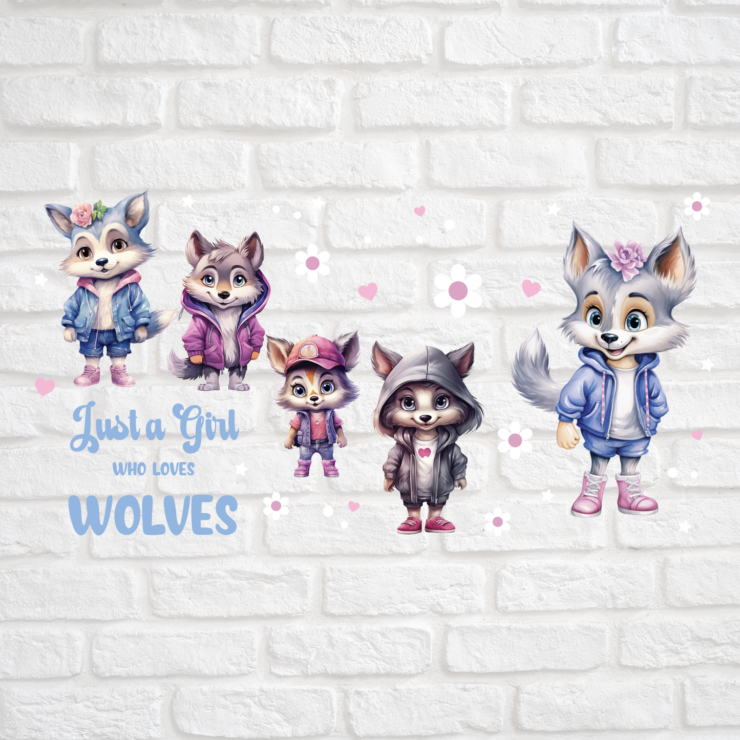 JUST A GIRL WHO LOVES WOLVES - 16oz UV DTF WRAP