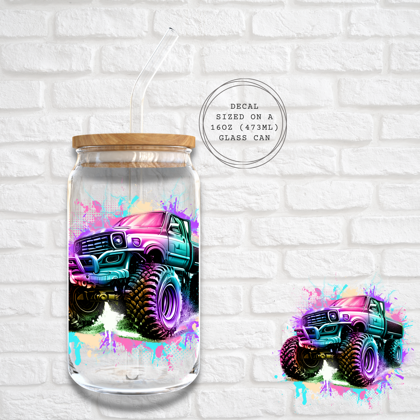 GRAFFITI MONSTER TRUCK -  UV DTF DECAL
