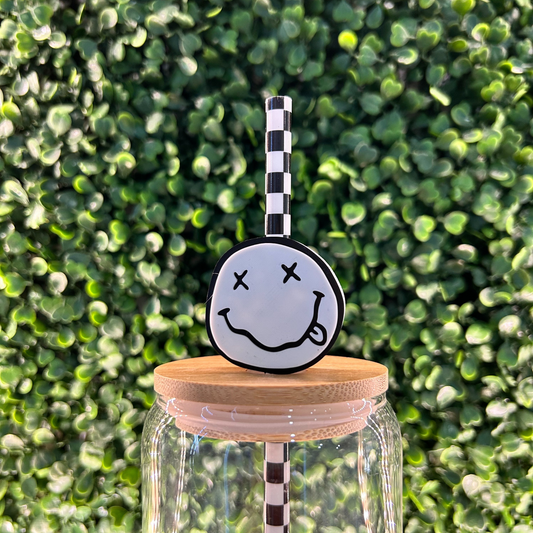 SMILEY FACE WASTED STRAW TOPPER