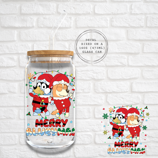 BLUEY'S CHRISTMAS - UV DTF WRAP DECAL