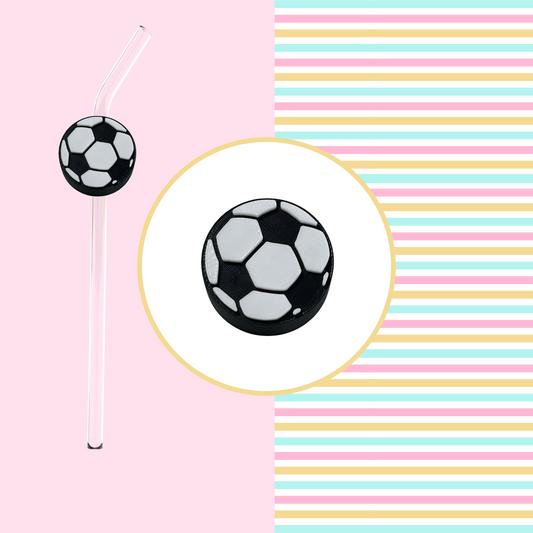 SOCCER BALL STRAW TOPPER