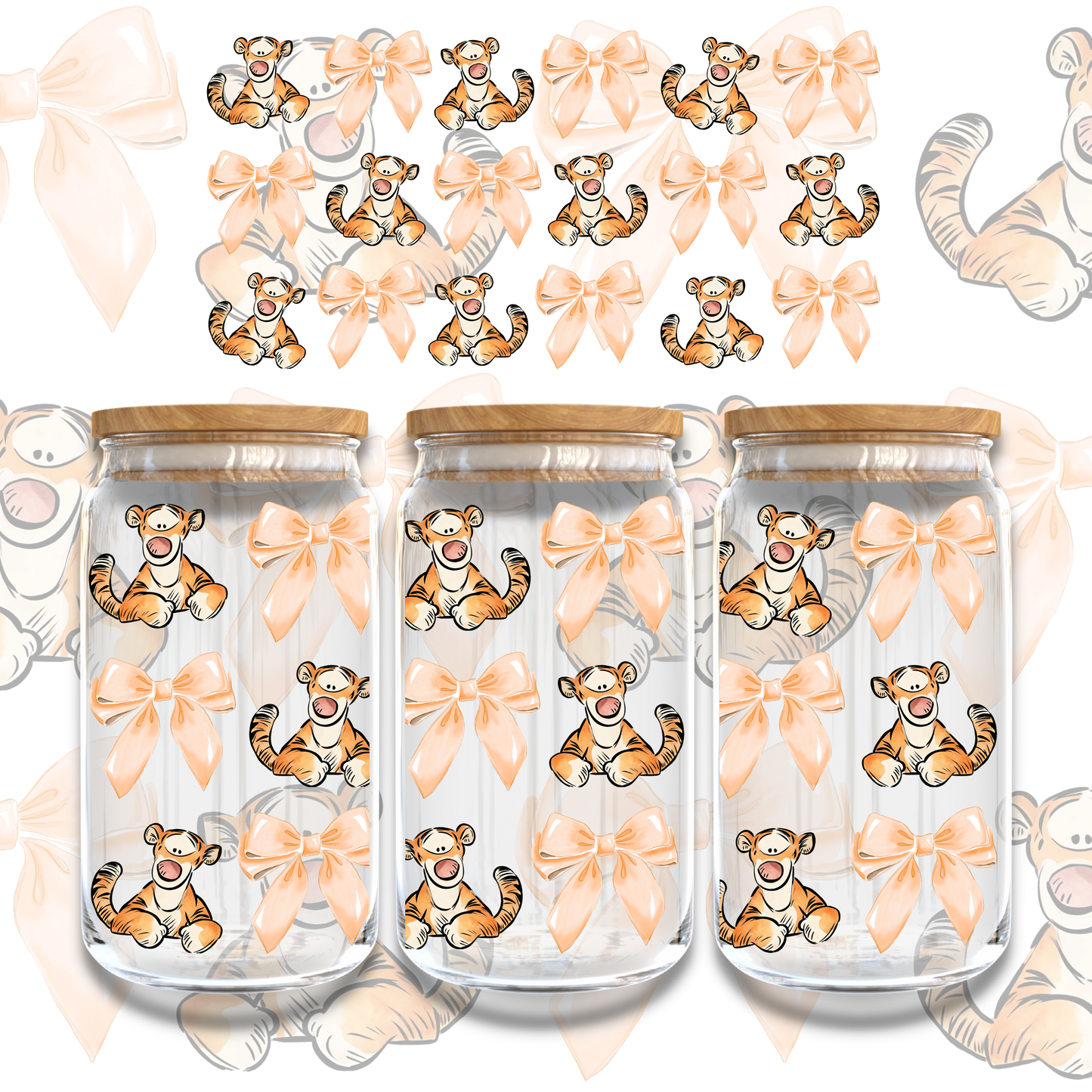 TIGGER BOWS - 16oz UVDTF WRAP