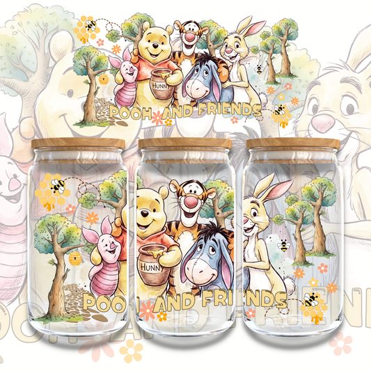 POOH AND FRIENDS GROUP - 16oz UV DTF WRAP