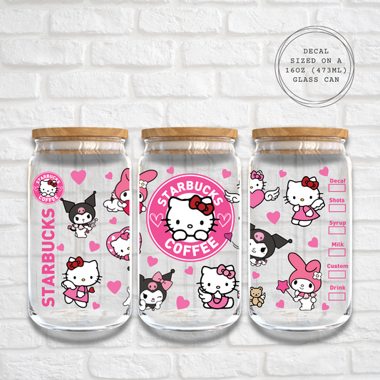 STARBUCKS KITTY - 16oz UV DTF WRAP