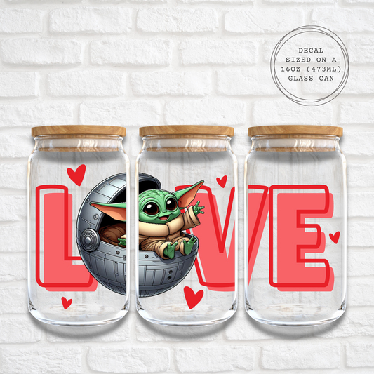 LOVE YODA - 16oz UV DTF WRAP